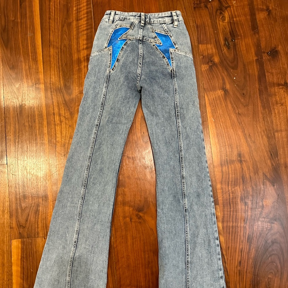 free people thunderbird lightning bolt flare jeans